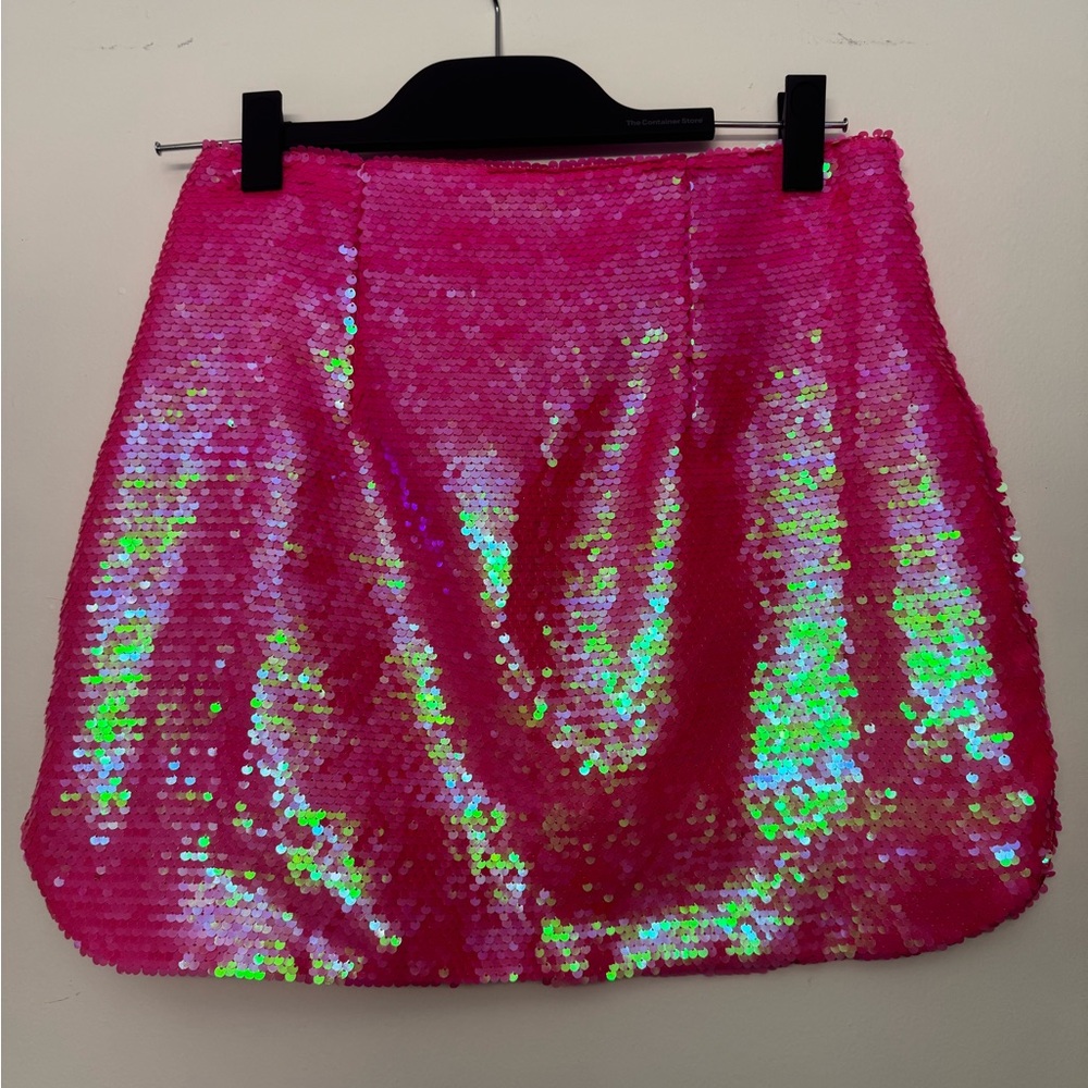 Superdown Shanice Mini Skirt in Neon Pink Sequin for Cocktail